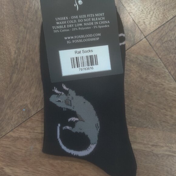 Foxblood rat socks OS New - Picture 2 of 2